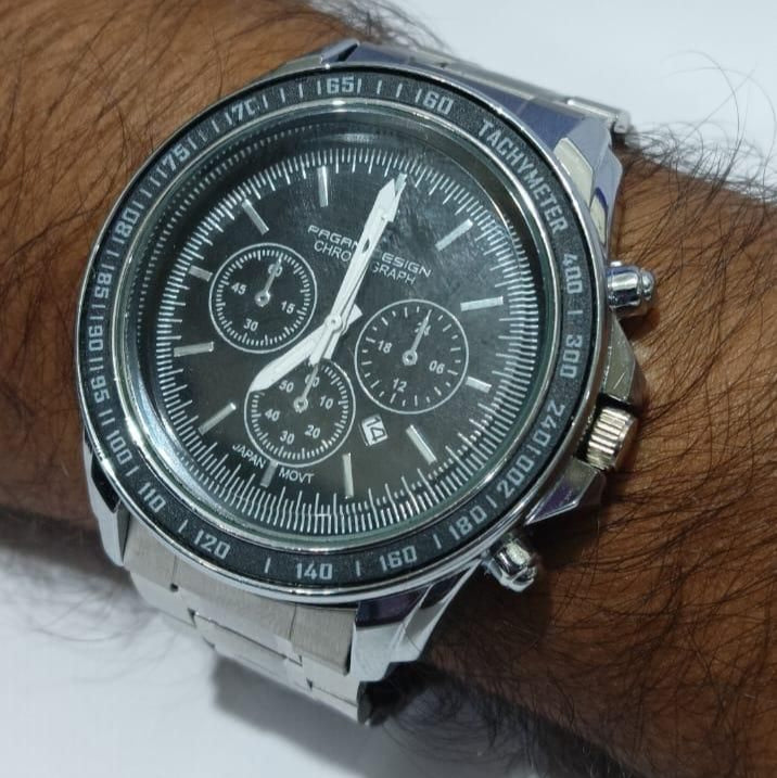 BD Men Silver Stainless Steel Strap Watch